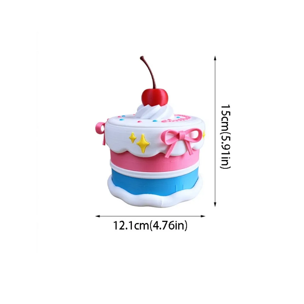 Cartoon Cake Shaped Jewelry Box Multi-Layer Multi-Layer Compartment Storage Case Desktop Dustproof Storage Tube Box