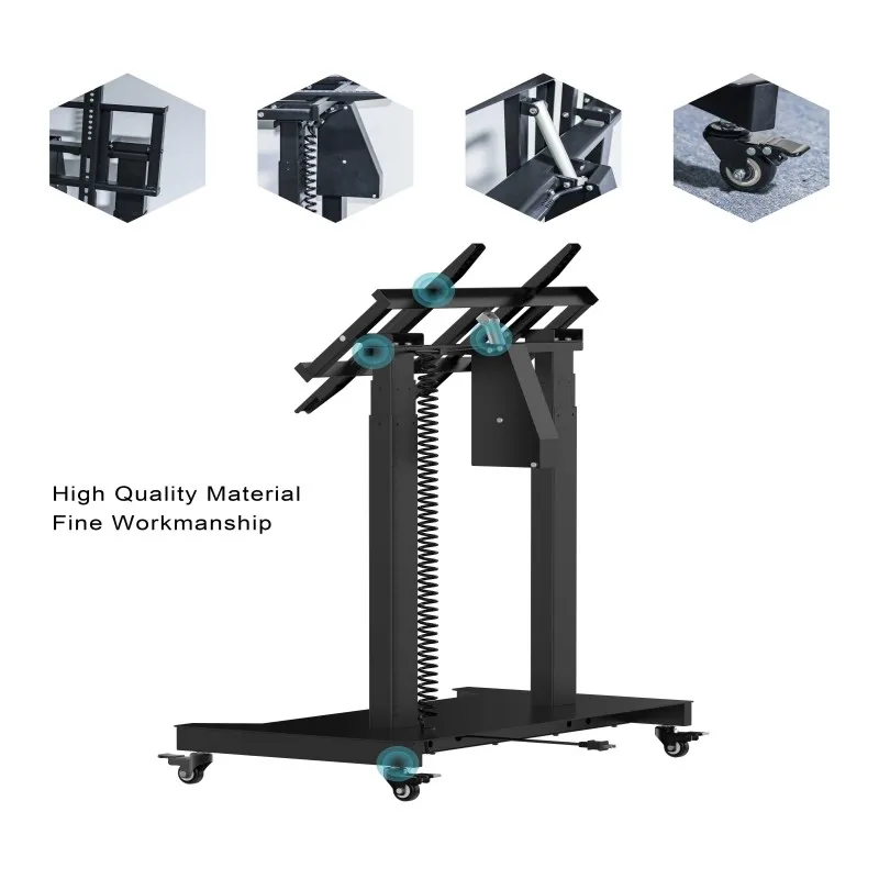 Mecanismo de elevação de TV com tela de 52-84 polegadas Tela motorizada Ângulo móvel universal Inclinação 90 °   Carrinho de TV com altura ajustável