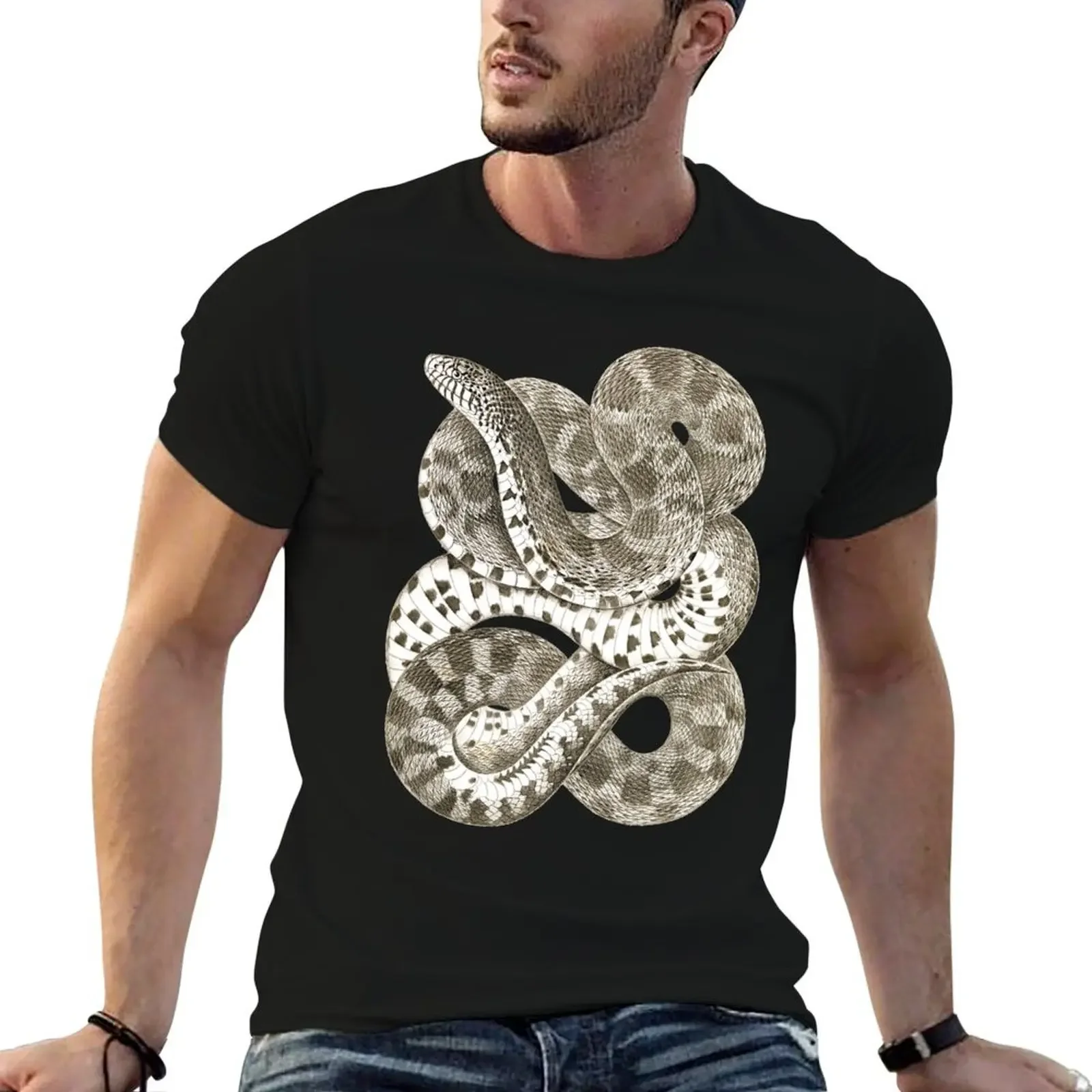 Antique zoology: drawing of prairie bull snake T-Shirt essential t shirt aesthetic clothes t shirt men