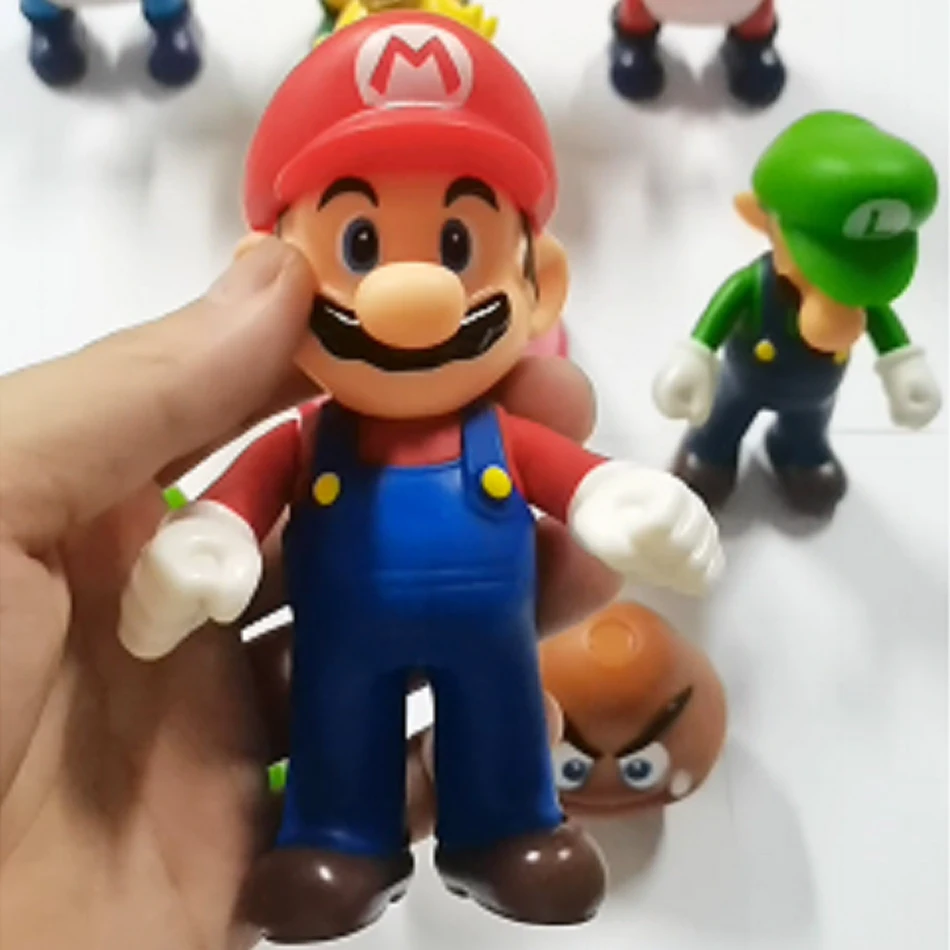 Super Mary Bros Series Action Figure Toys Mario Bros Luigi Yoshi Donkey Kong Wario Anime Model Ornaments Children Birthday Gifts