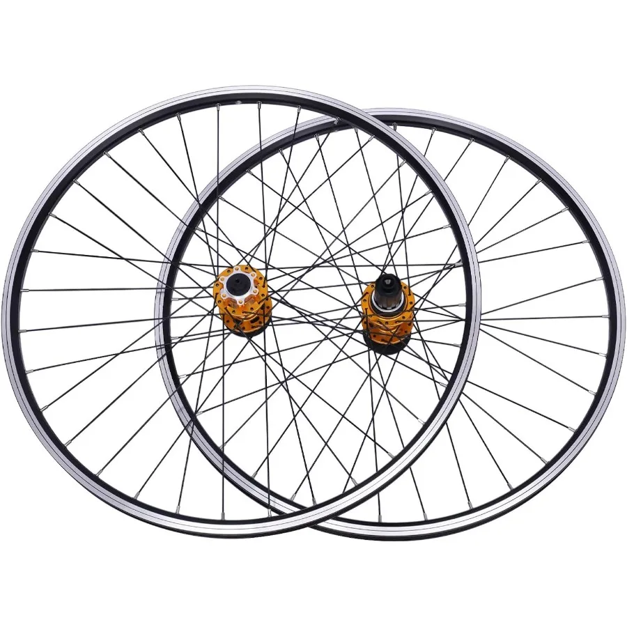 

Mountain Bike Wheels Aluminum Alloy Bike Wheels MTB Road Bike Wheel Set Front Rear Wheels Quick Release with Double Discs Brake