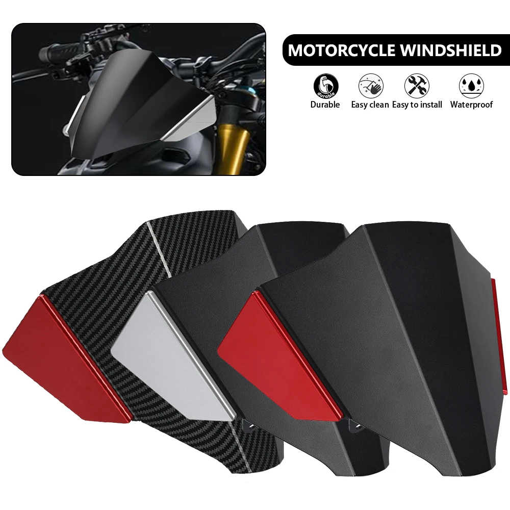 

For Ducati Streetfighter V4 S V4S 2020 2021 2022 2023 2024 Parts Front Windshield Windscreen Windproof Air Wind Screen Deflector