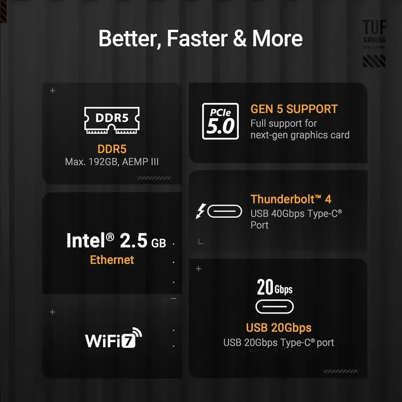 TUF Gaming Z890-PLUS WiFi Intel Core Ultra Series 2 Ready Advanced AI PC-Ready DDR5 LGA 1851 ATX Scheda madre per desktop Nuovo