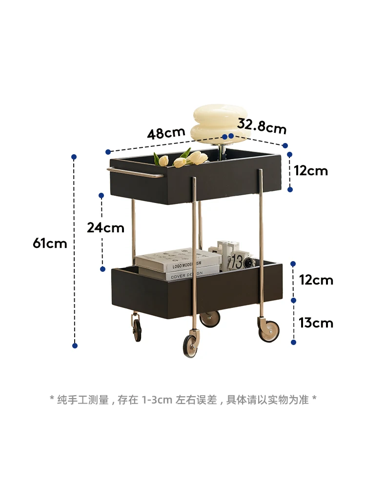 Zhonggu Trolley Side Table Living Room Sofa Side Cabinet Coffee Table Movable Shelves