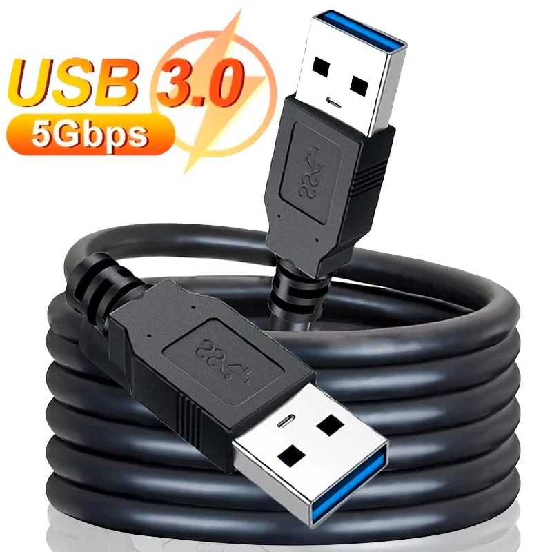 USB 3.0 to USB 3.0 Extension Cable USB A Male to Male USB3.0 2.0 Extender Fast Data Cords Transmission For Hard Drive Radiator