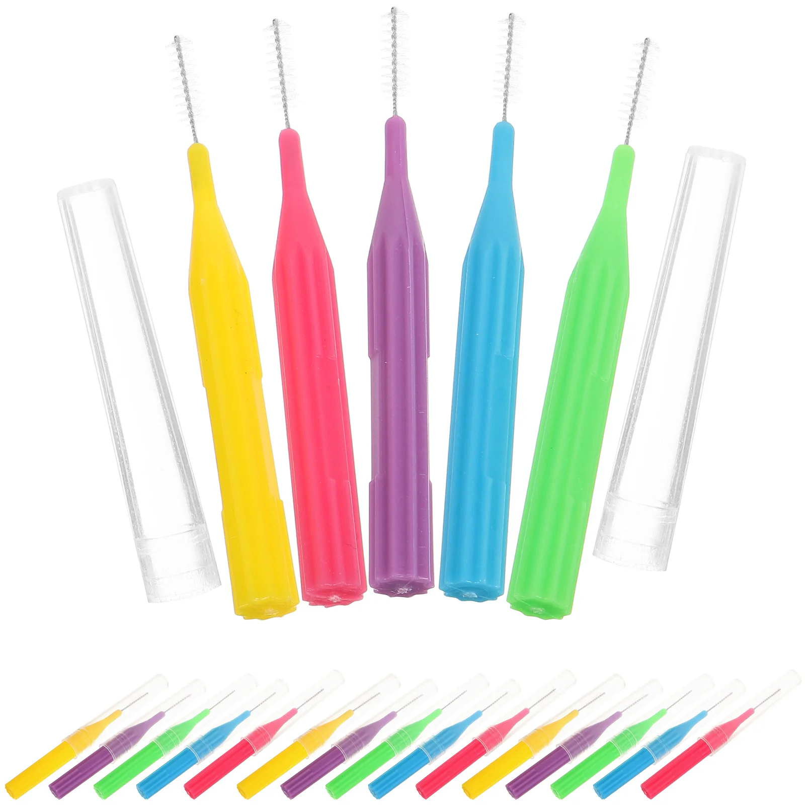 

50 Pcs Interdental Brush Cleaners Cleaning for Tooth L-shaped Brushes Plastic Interbrace
