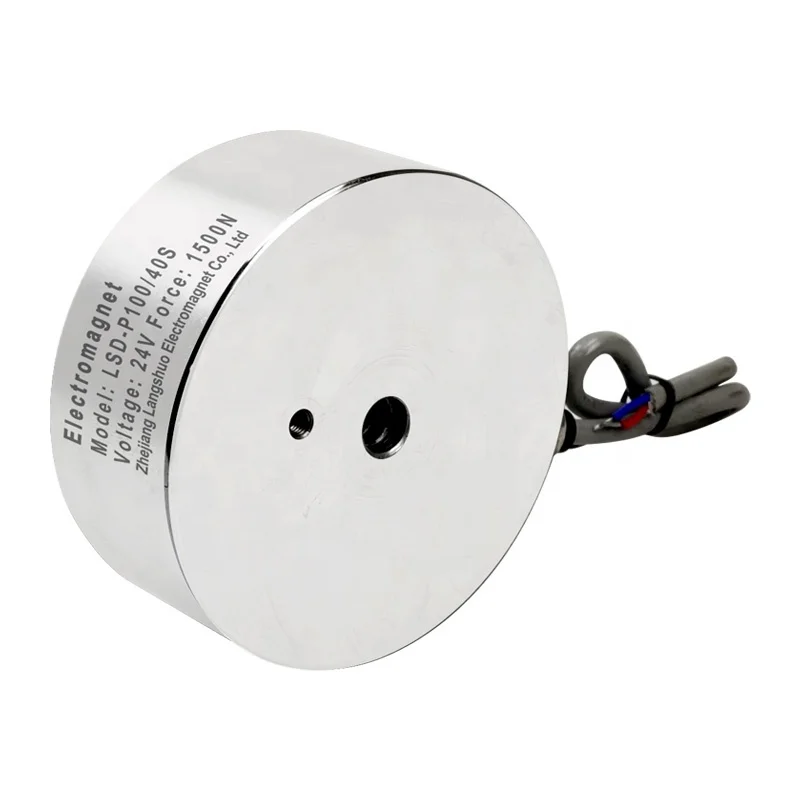 Anti Retreat Solenoid LSD-P100/40S IP68 Round Solenoid DC Anti-Residual Solenoid Suction Cup Lifting Magnet