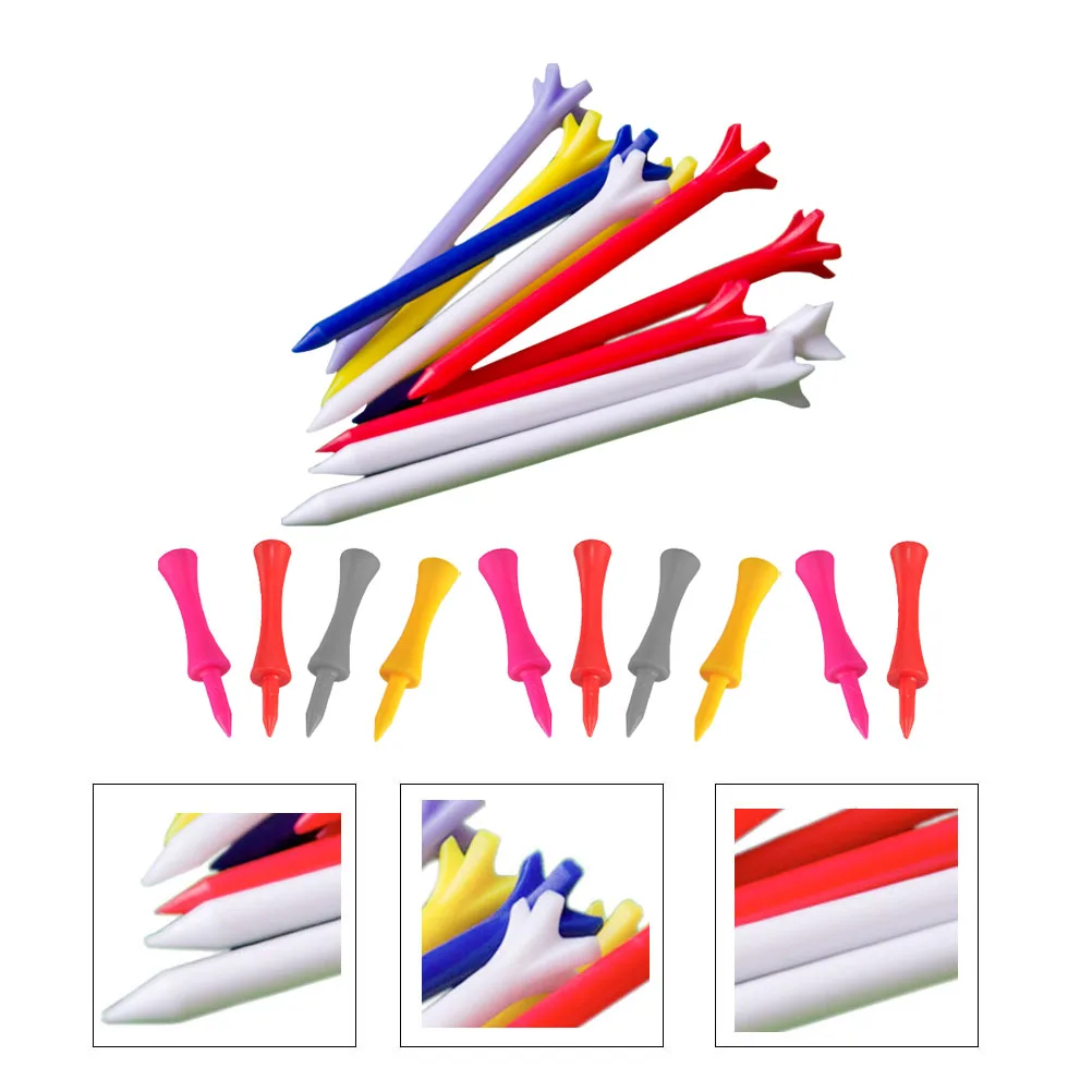 20 Buah Tee Golf 68Mm Lima Cakar 70Mm Alat Latihan Plastik Model Roda Dapat Digunakan Kembali Ringan Portabel Peralatan Latihan