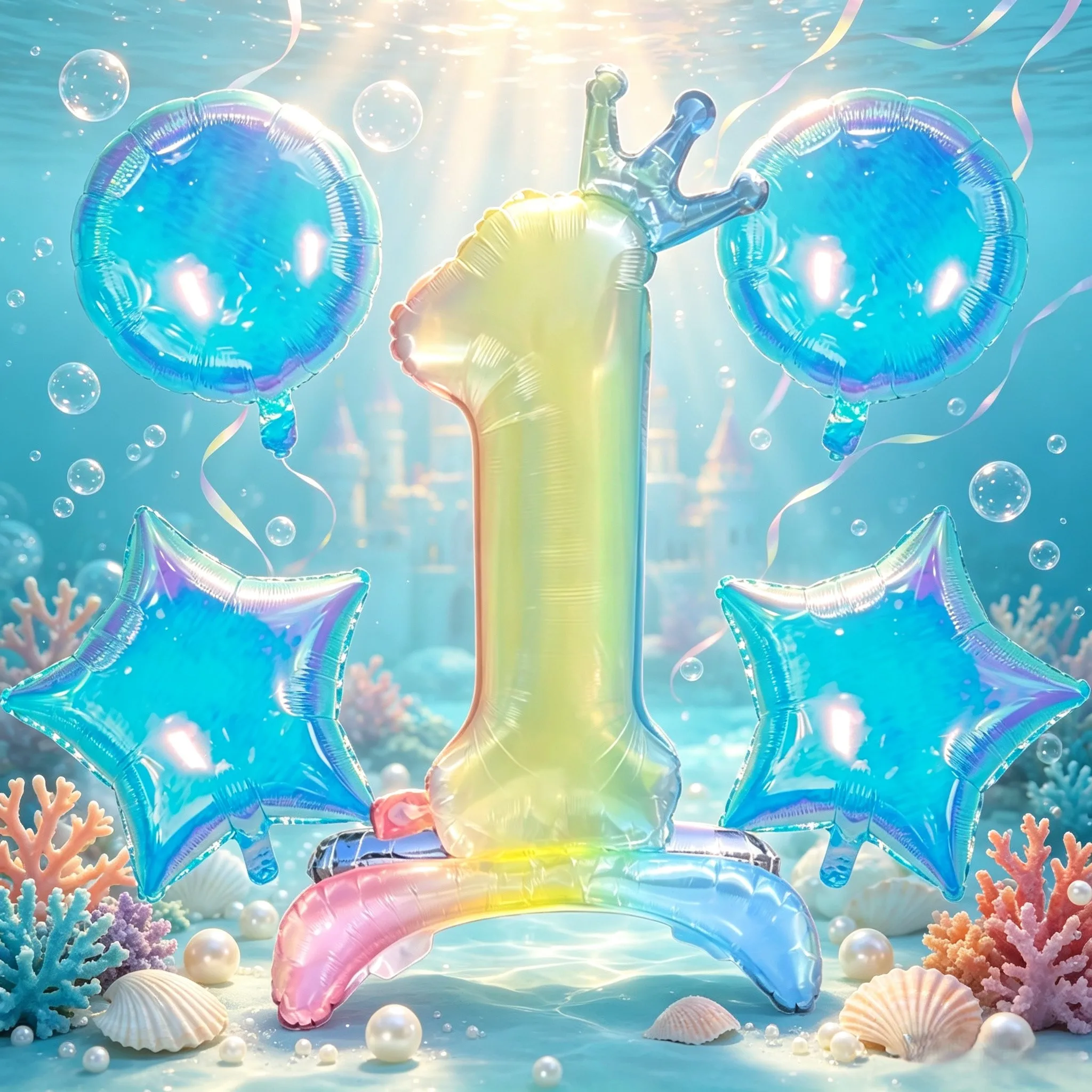 32 Zoll Stehende Schillernde Kronen-Zahlen-Folienballons Set (1-9), Stern- und Runde Ballons für Geburtstagsfeier-Dekorationen