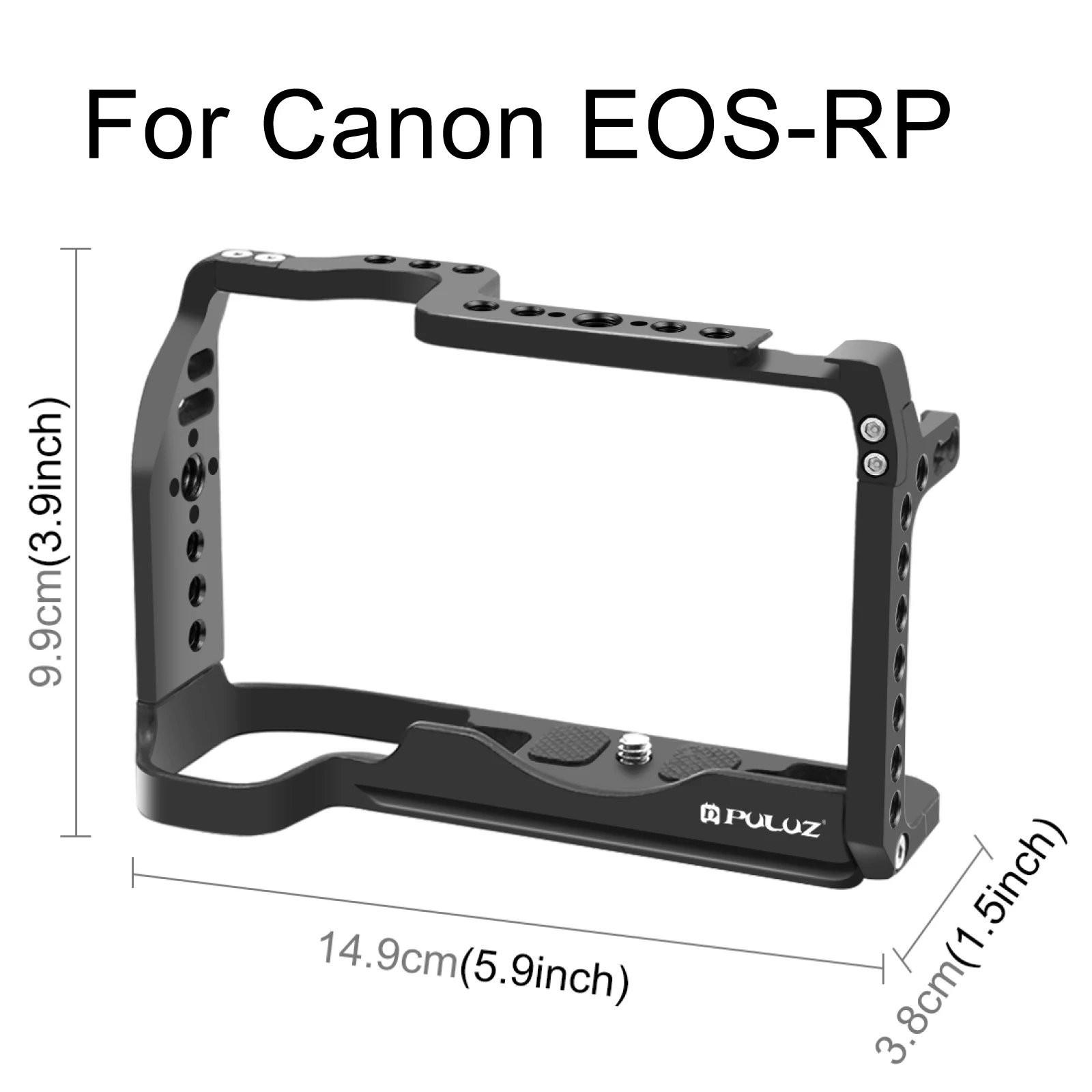 PULUZ Metal Rabbit Cage Bezel for Canon R10 / R7/ EOS-RP Camera Extension Protective Shell Accessories with 1/4 3/8 Screw Hole