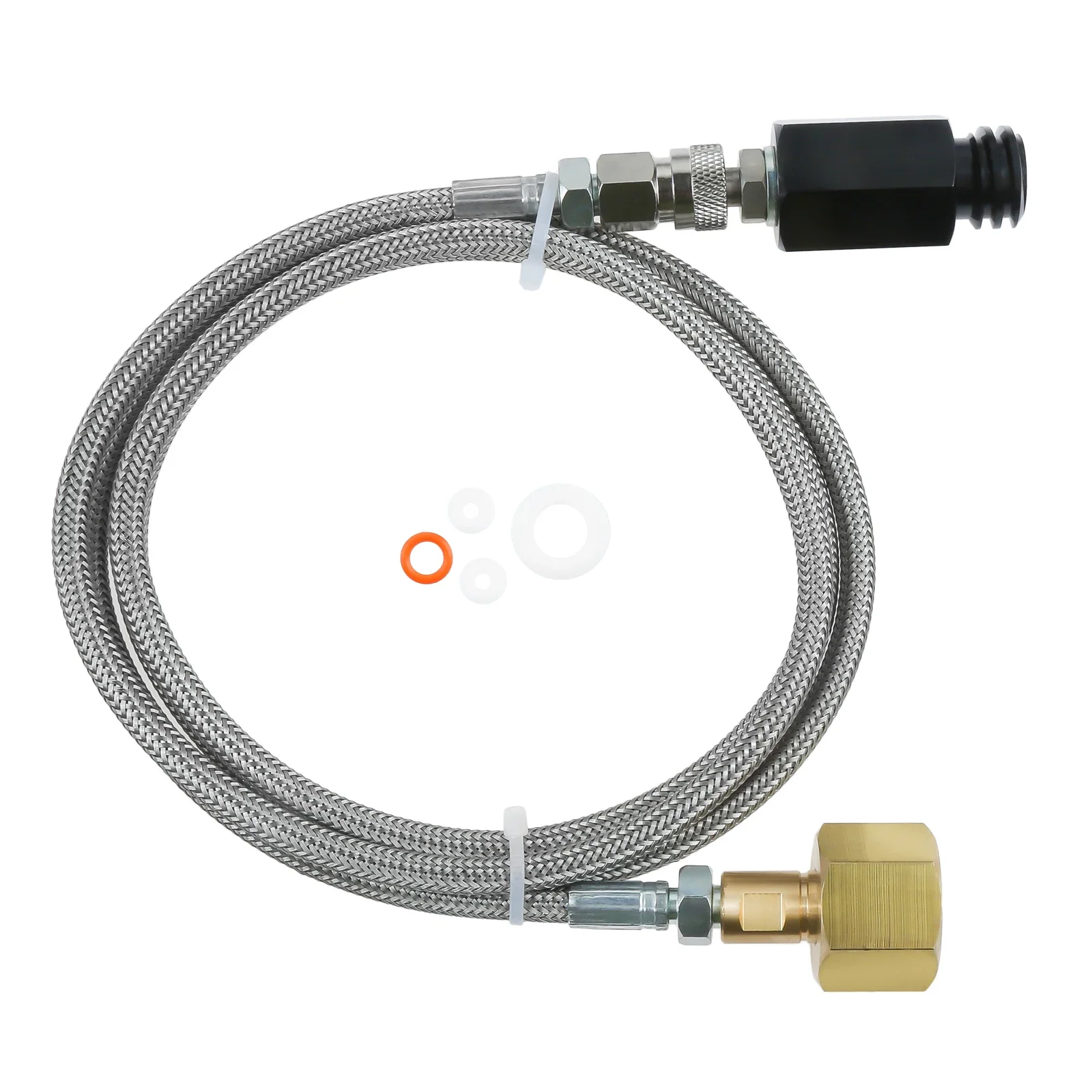 

1pc Soda Machine Adapter Hose 60" 1500 psi Stainless Steel Pipe Connect CO2 Tank to Soda Maker Connector Fizzi One Touch Model