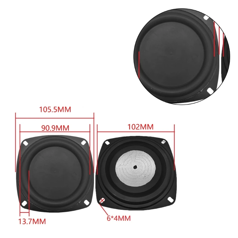 Universal Woofer Radiator Bass Passive Speaker 2/3/4inch Low Frequency Loudspeaker Diaphragm Vibration Plate DIY