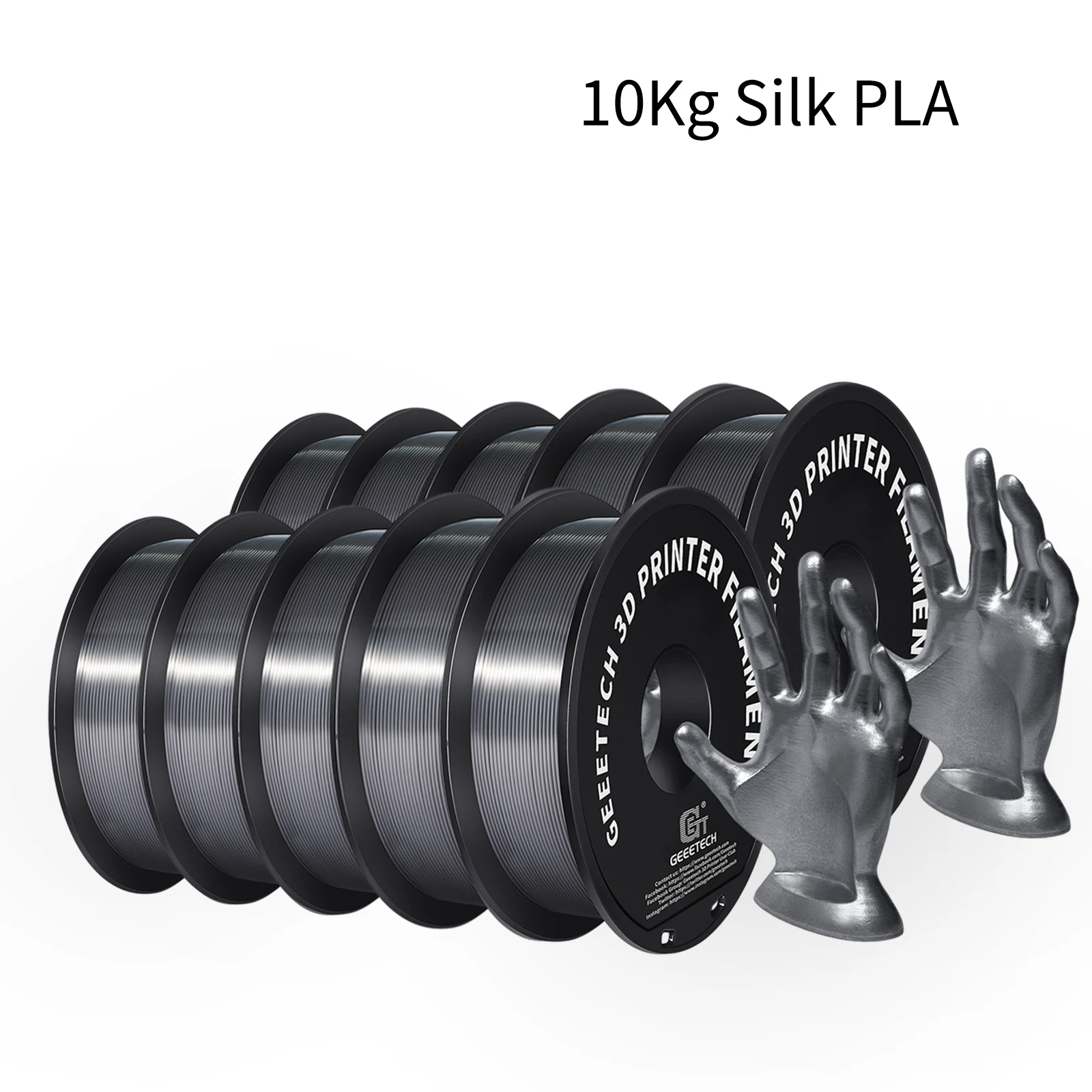 

GEEETECH 10 кг в одной коробке матовый/PETG/шелковый PLA/TPU/ABS + 3D PLA нить 1,75 мм катушка для материала 3D-принтера, безопасность