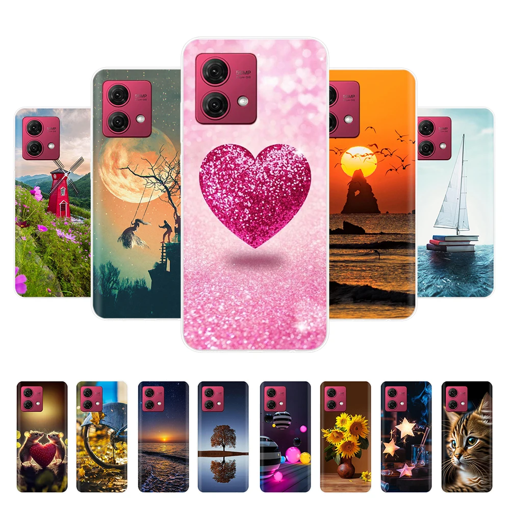 For Motorola Moto G84 Case Heart Soft Silicone Back Cases for Motorola Moto G54 Phone Cover MotoG54 MotoG84 XT2343-1 etui Fundas