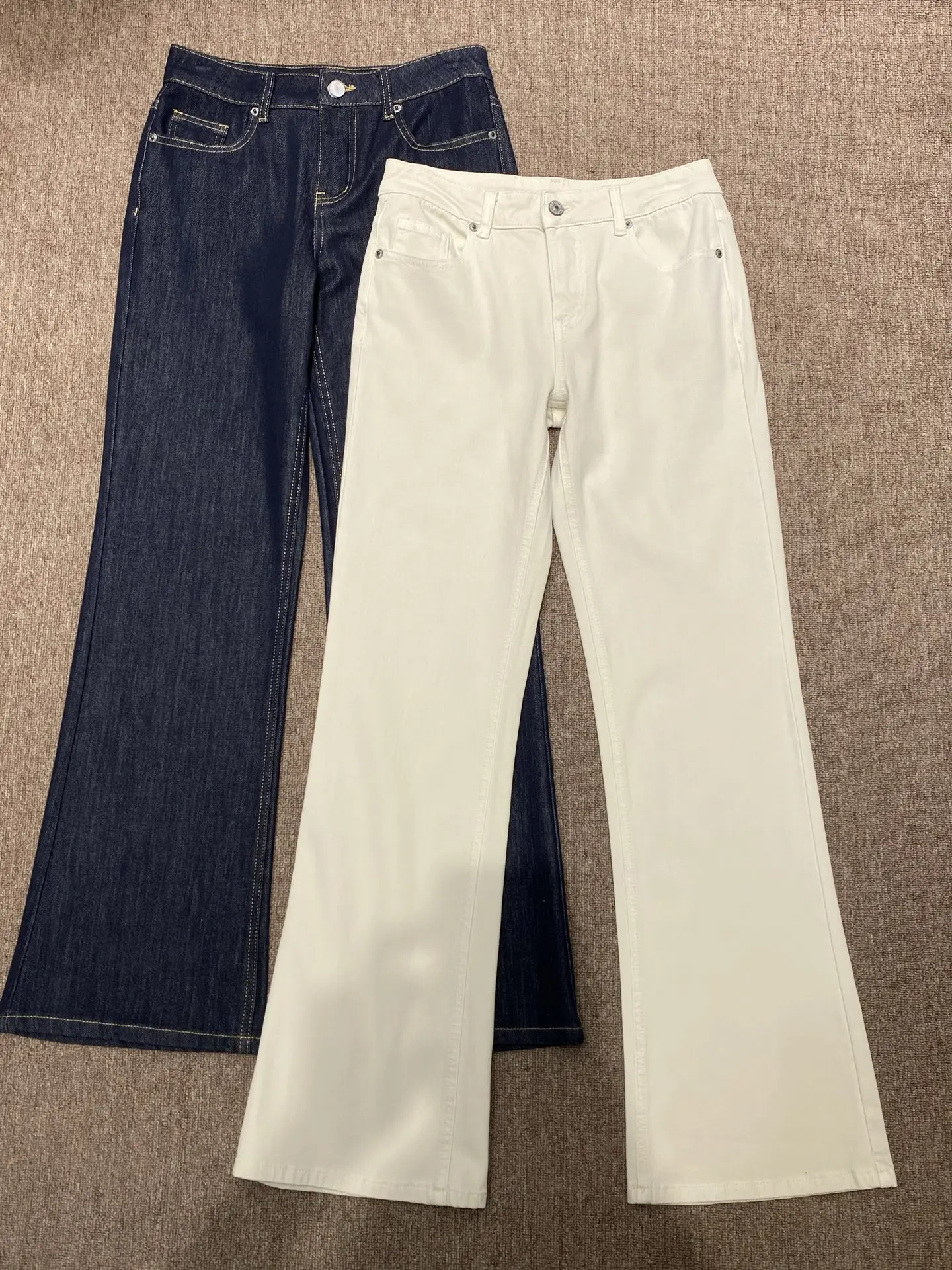 

High Waist Slimming Bell Bottom Elastic Denim Jeans Women's Fashionable Versatile Long Legging Effect Zipper Closure