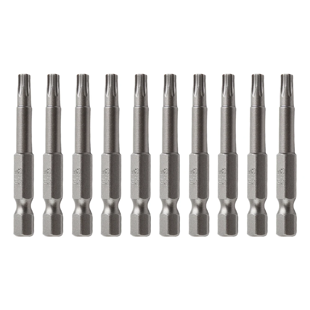 

10Pcs Screwdriver Bit Anti-rust Hexagon Handle Replacement Spare Parts Torx T25 With Magnetic 6.35mm Shank Brand New