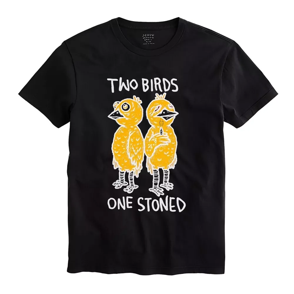 Two Birds One Stoned Men Unisex     Tees High Quality 100%Cotton Short Sleeve