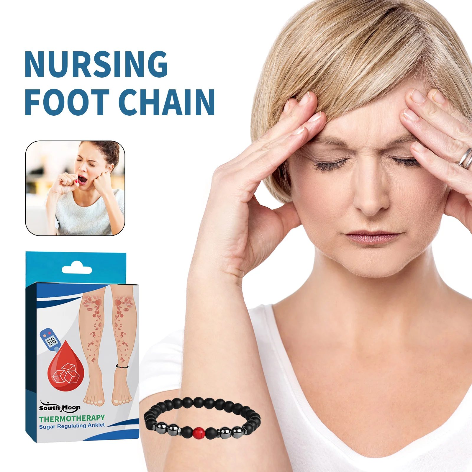 

Blood glucose regulation anklet diabetes treatment, control high blood pressure, promote blood circulation, blood glucosebalance