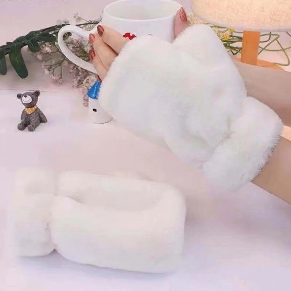 New Solid Color Riding Gloves Cold Protection Windproof Thermal Gloves Thicken Warm Gloves Autumn Winter