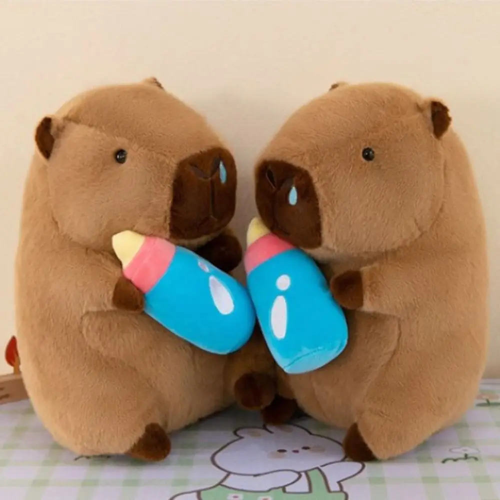 Feeding bottle Capibara Anime Fluffty Toy Simulation Cute Doll Capybara Stuffed Toy 25cm/35cm Soft Capybara Plush Doll