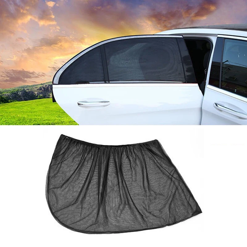 

Car Rear Side Window Shade Super Stretchy Mesh Car Sun Shade Mosquito Net Curtains Screen Anti-Sun Reduce Uv Rays Heat Reduction