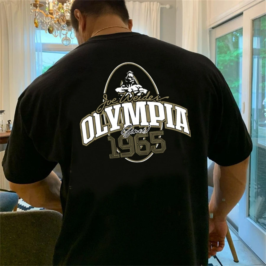 2022, nowa, luźna koszulka męska typu oversize, bawełniana, na co dzień, sportowa koszulka oversize, siłownia, odzież uliczna do biegania, Fitness, odzież sportowa