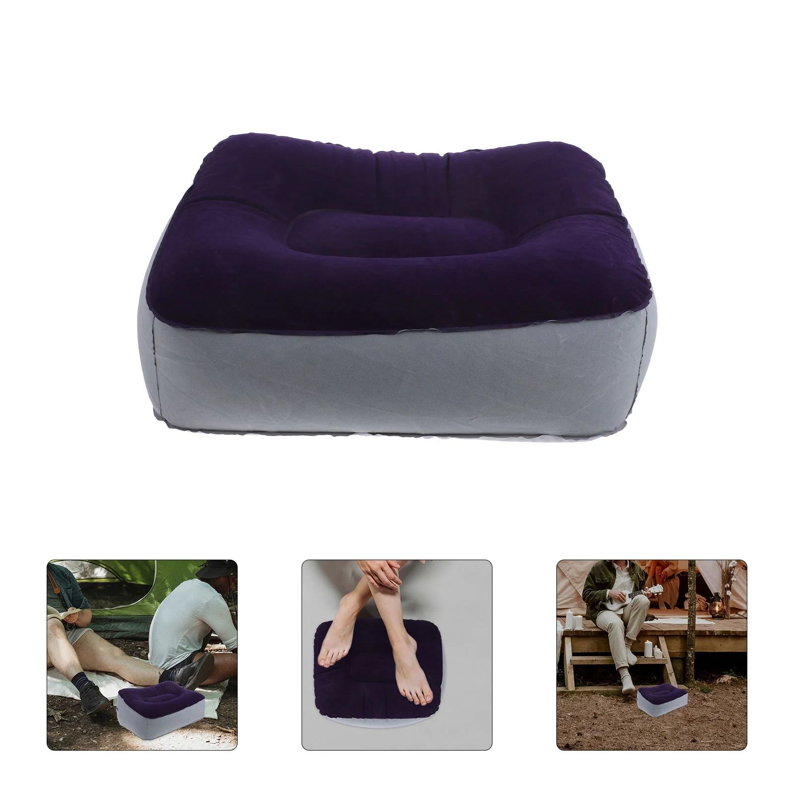 2 Pcs Inflatable Foot Rest Pad Stool Couch Pillows Office Chair Footrest Travel Camping Accessories