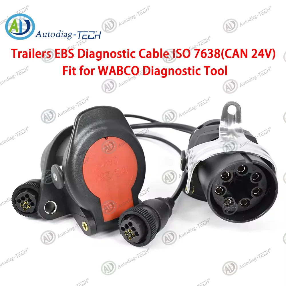 Trailers EBS/ABS Diagnostic Cable ISO 7638 (CAN 24V) Socket Cable Work with WABCO Diagnostic Scanner Tool/Code Reader