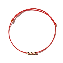 Handmade Red String Bracelet 3 Mini Beads Wish Bracelet Amulet for Kabbalah Protection Birthday Gifts Lucky Charm Couple Jewelry