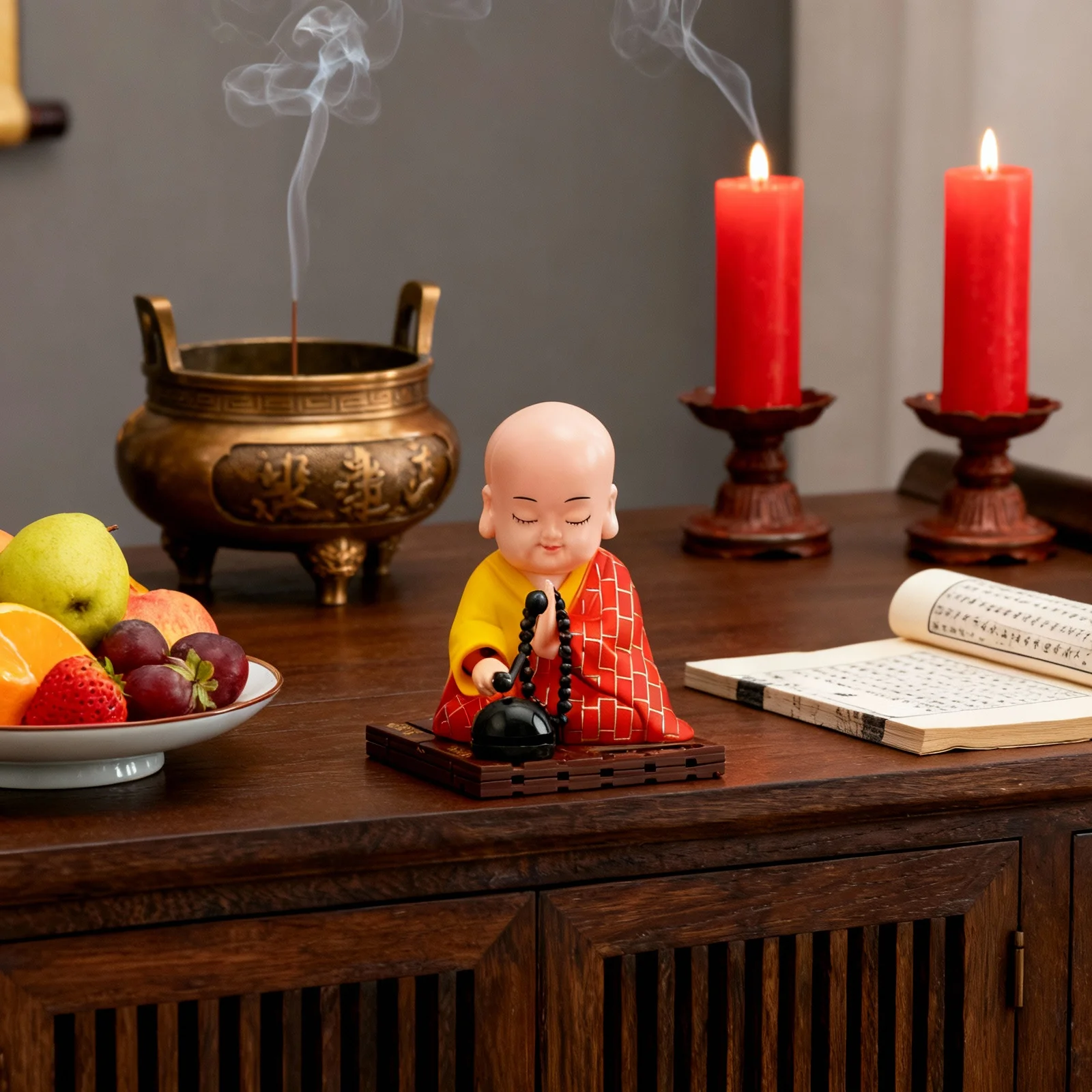 

Bobblehead Monk Dashboard Decor Car Office Home Solar Powered Energy Efficient Bobbleheads For Car Dashboard Solar