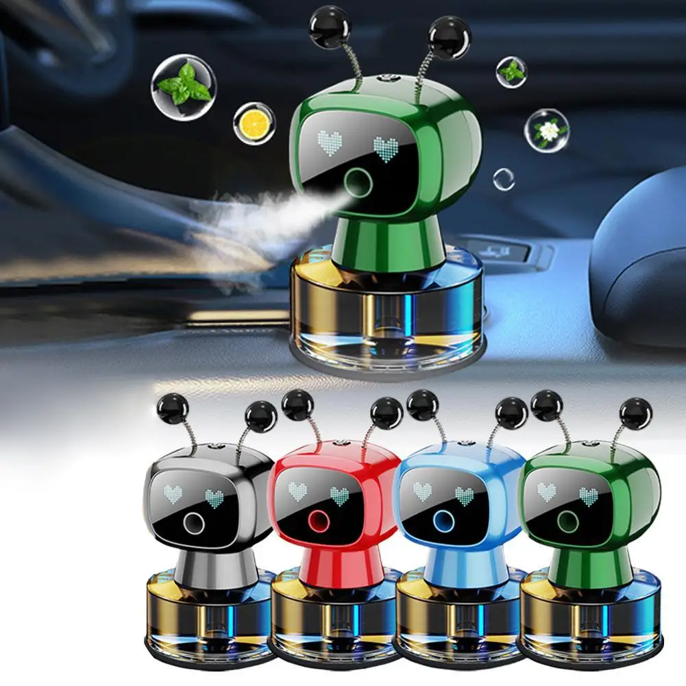 Smart Rechargeable Car Air Freshener,Automatic Aromatherapy Sensing,Car Decor Design,Auto-Spray&Ignition Diffuser Robotic W Q4P2