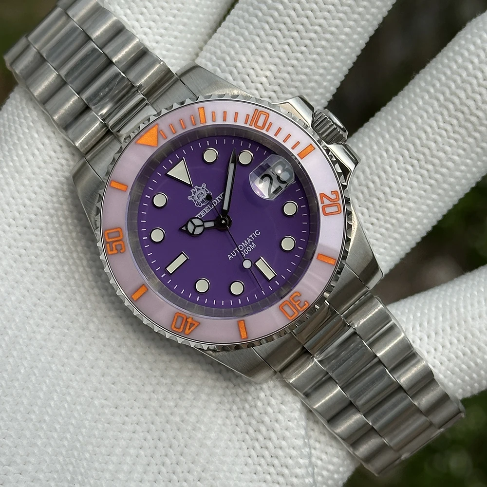 STEELDIVE Men Diver Watch 40.5mm Automatic Mechanical Wristwatch 30ATM Waterproof BGW-9 Luminous Sapphire NH35 120 Clicks Bezel