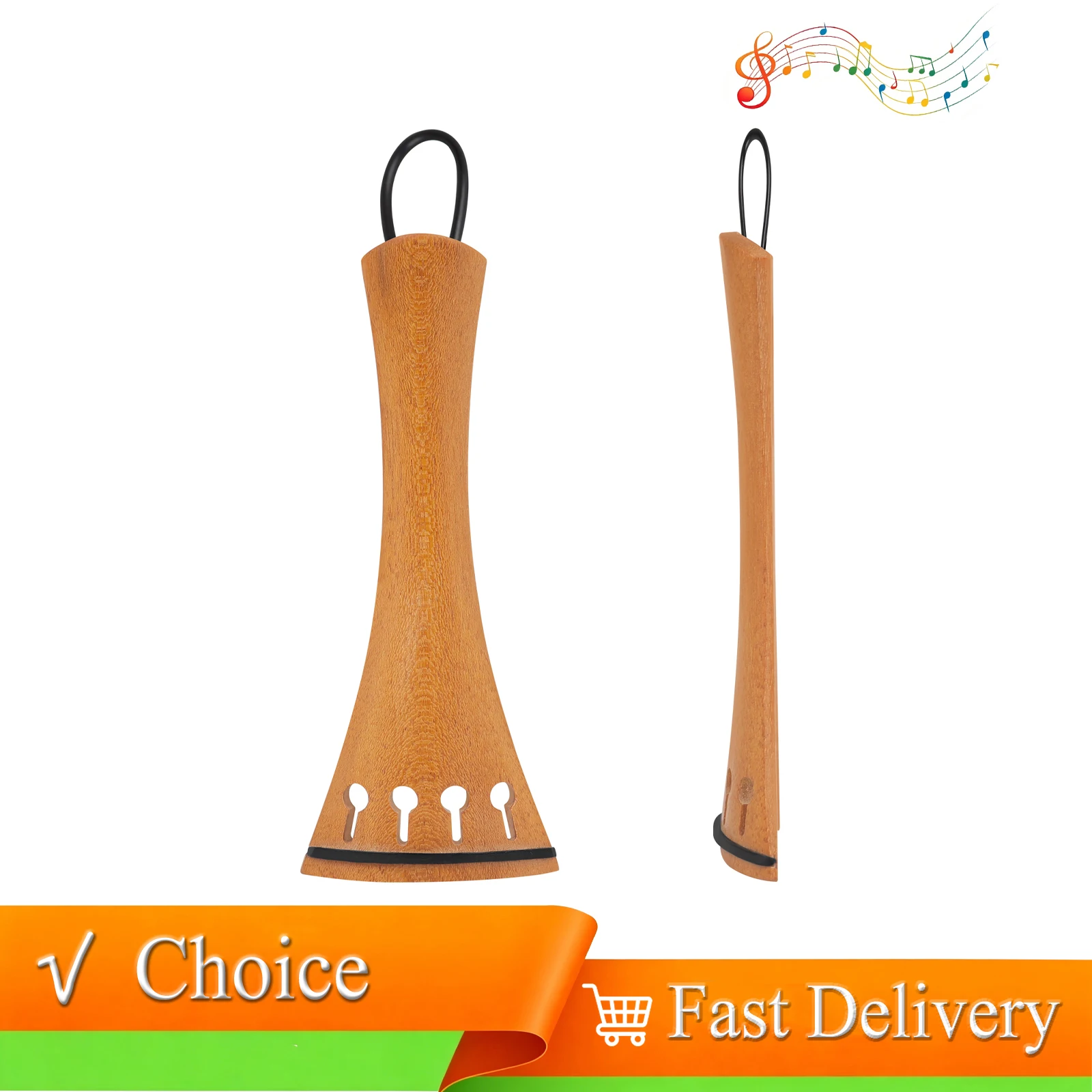 LN139 Violin String Board Tail Rope 2-Piece Set Smooth Tuning Jujube Violin Accessories for Violin Performance Examinations