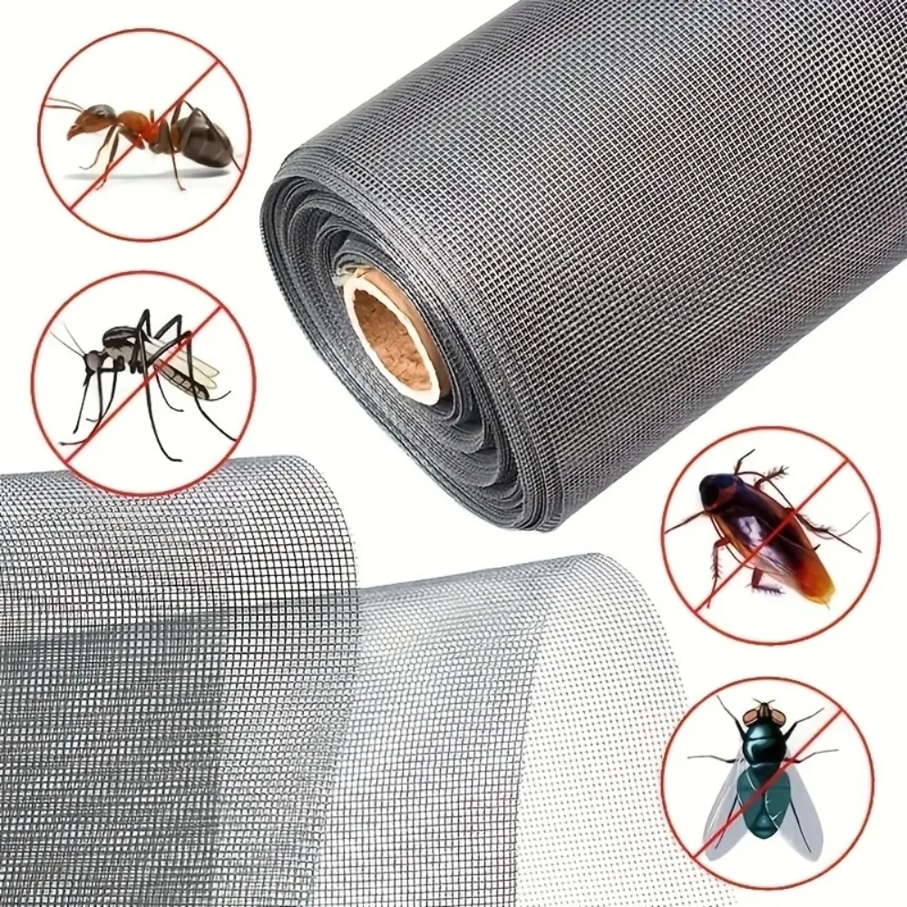 Large Size Screen Window, Adjustable Flexible Fiberglass Mesh, Insect Proof Mesh, Courtyard Replacement Kit