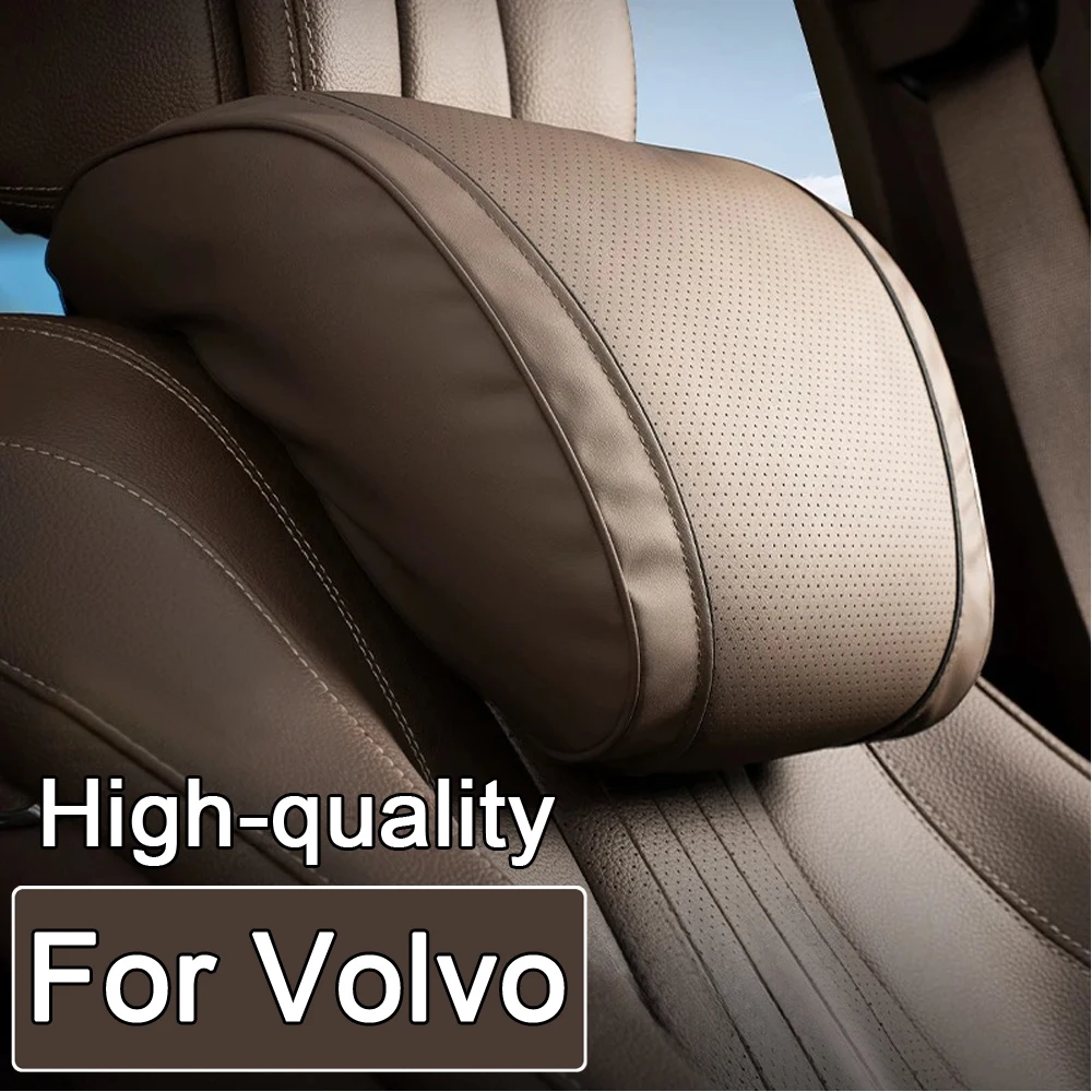 Car Headrest High-end Leather Car Neck Pillow Seat Lumbar Support For Volvo S40 S60 S80 S90 XC40 XC60 XC90 V60 V90 V90CC XC40