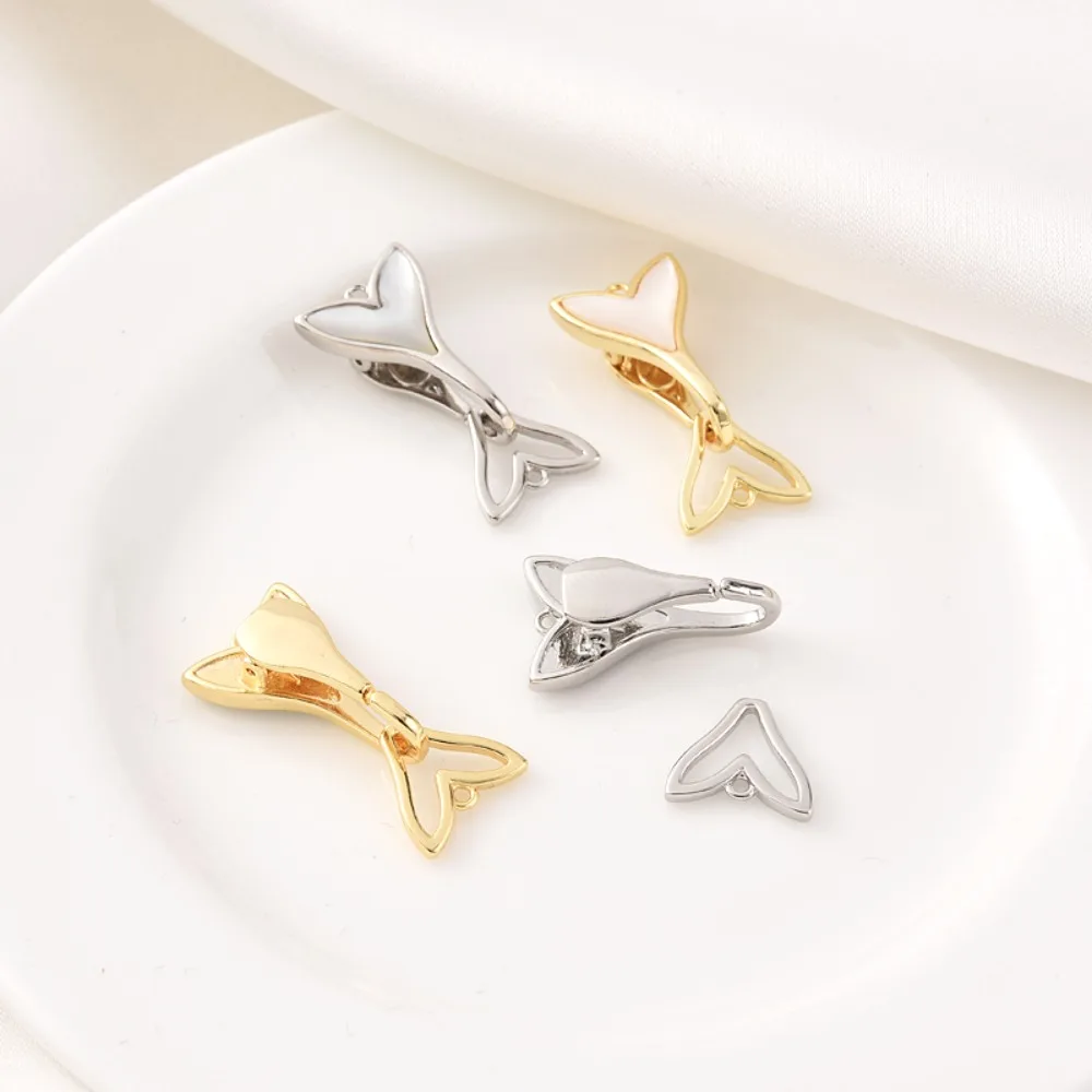 

Dual-purpose 18K Gold-plated White Shell Fish Tail End Clasp, Diy Pearl Bracelet Necklace, Black Shell Connecting Clasp