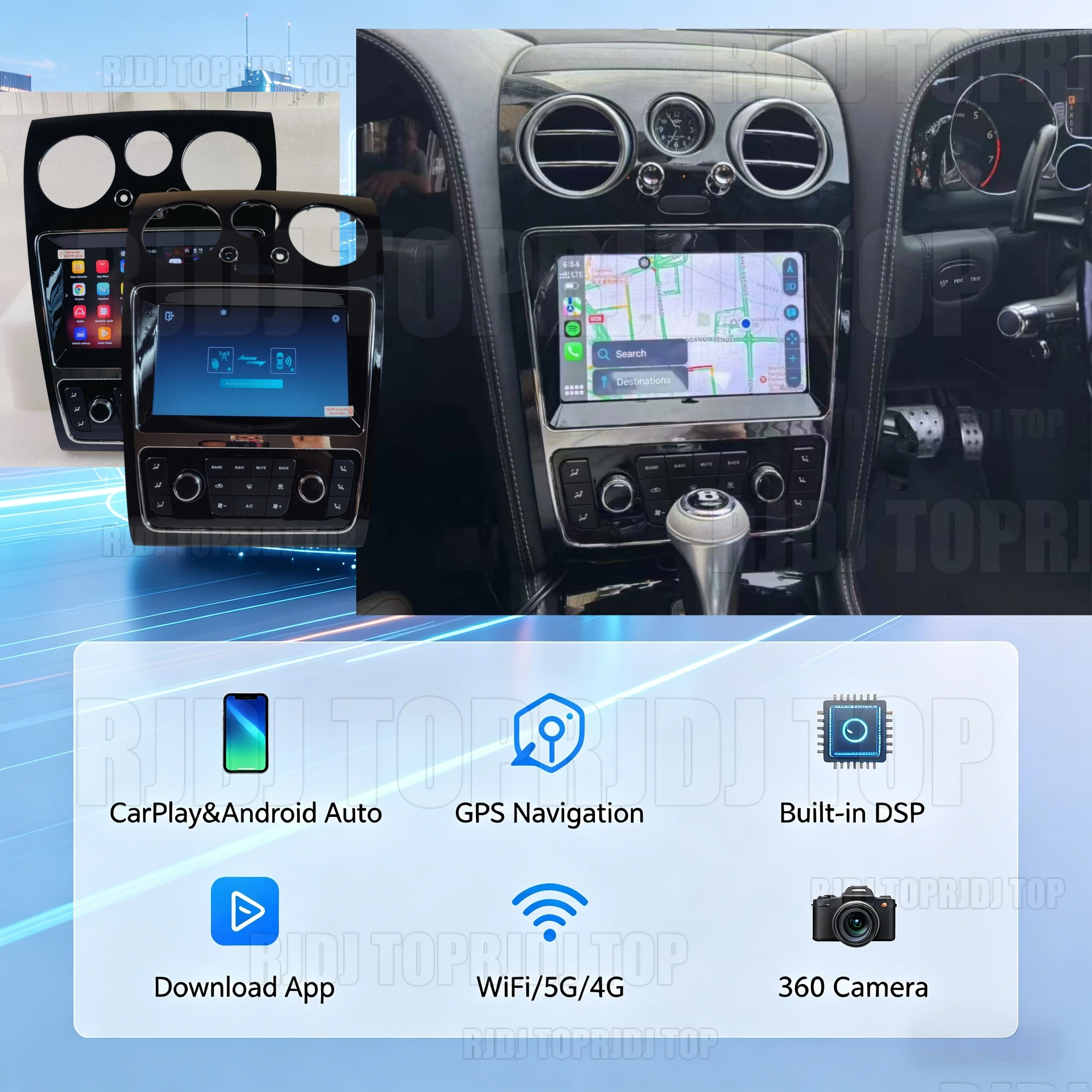 Multimedia Video For Bentley Continental GT Flying Spur 2004 2005 2006 -2019 Android 14 Carplay GPS Navi Car Radio Head Unit DSP