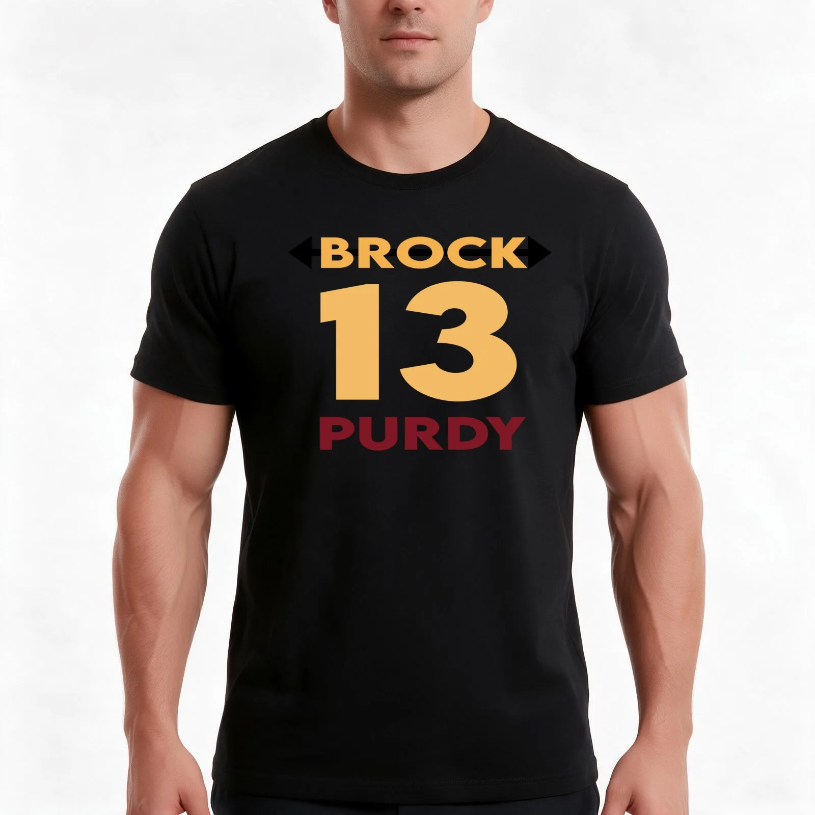 Brock Purdy 13 T-Shirt, Summer Casual Cotton Tee, Oversized Streetwear Tops, Vintage Graphic Print, Loose Fit Short Sleeve