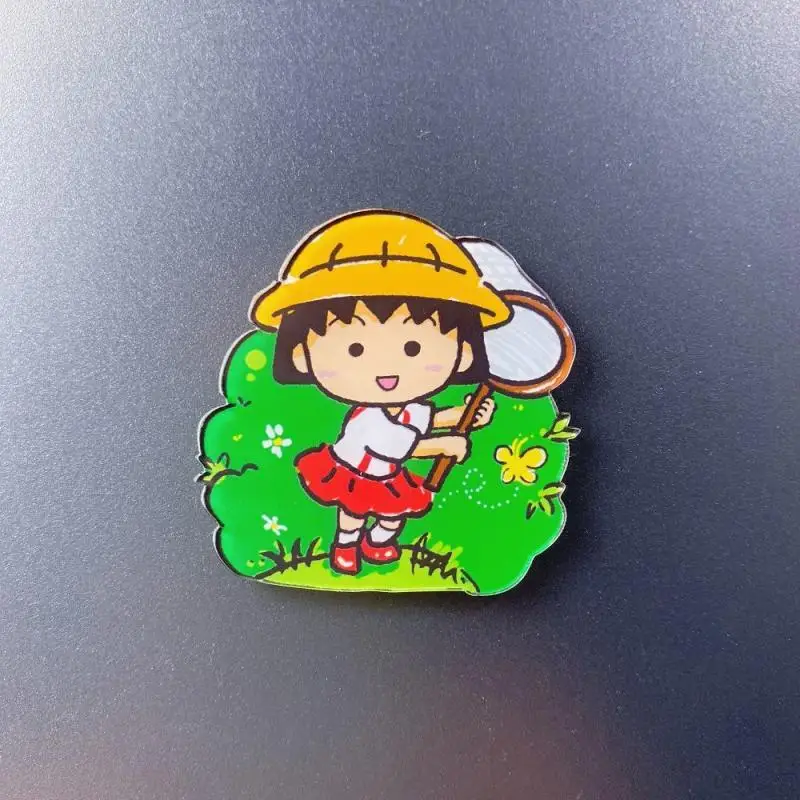 Chibi Maruko-Chan Pvc Acrylic Magnetic Refrigerator Sticker Message Board Decoration Children Magnetic Toys Dormitory Decoration