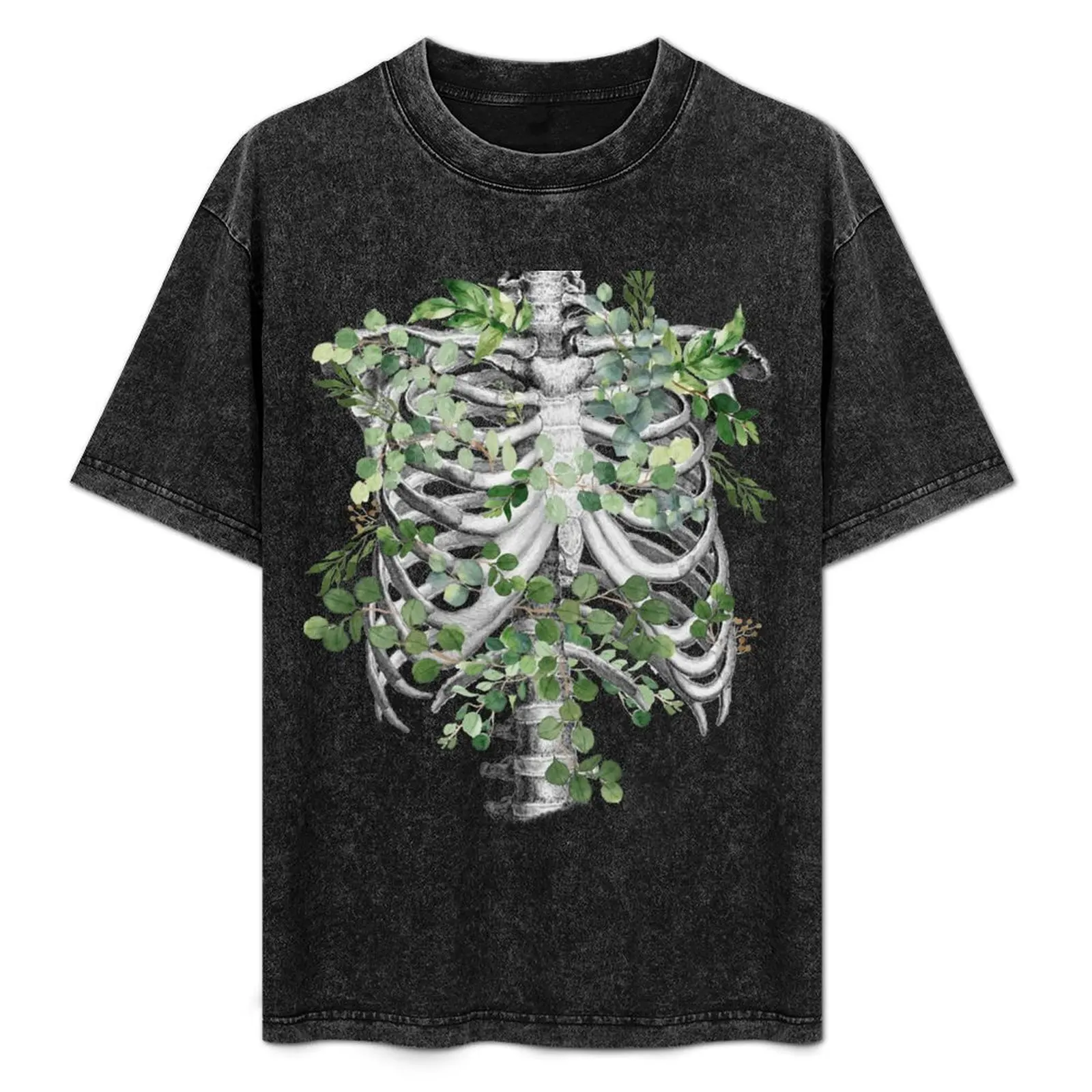 

Ribcage, rib cage, anatomy skeleton eucaliptus leaves T-Shirt summer top tops boys whites plain white t shirts men