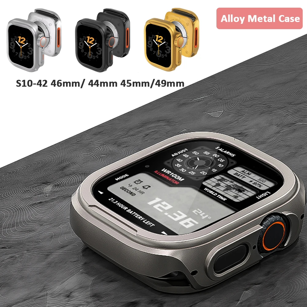 �y�Z�[�����zApple Watch Ultra 2/1 49mm�A10/46mm�A42mm�AiWatch�V���[�Y9/8/7 45mm�A6/5/4 SE 44mm�Ή� ����+PC���P�[�X �E�H�b�`�t���[�� �J�o�[ �o���p�[