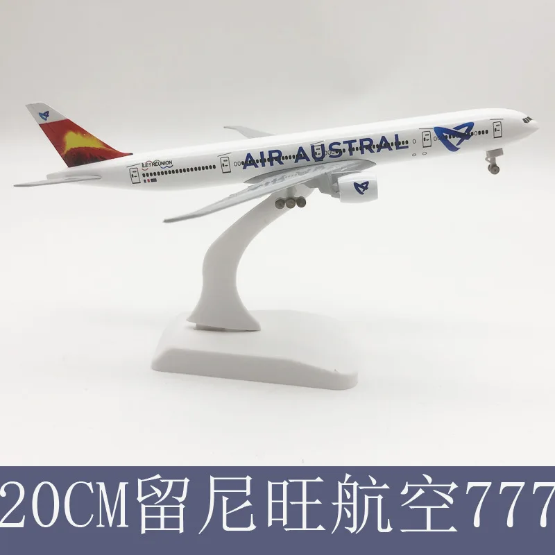 

20cm France Réunion Airlines Boeing 777 Alloy Plane B777 with wheels 1:400 Aircraft Model Replica Collectibles Home Decoration