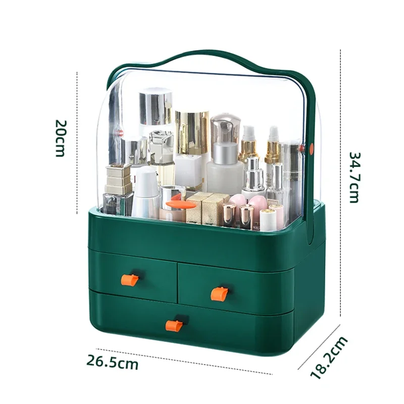 Organisateur de Comptoir de Coiffeuse avec Couvercle, Tiroir Étanche et Anti-Poussière, Boîte de Ran