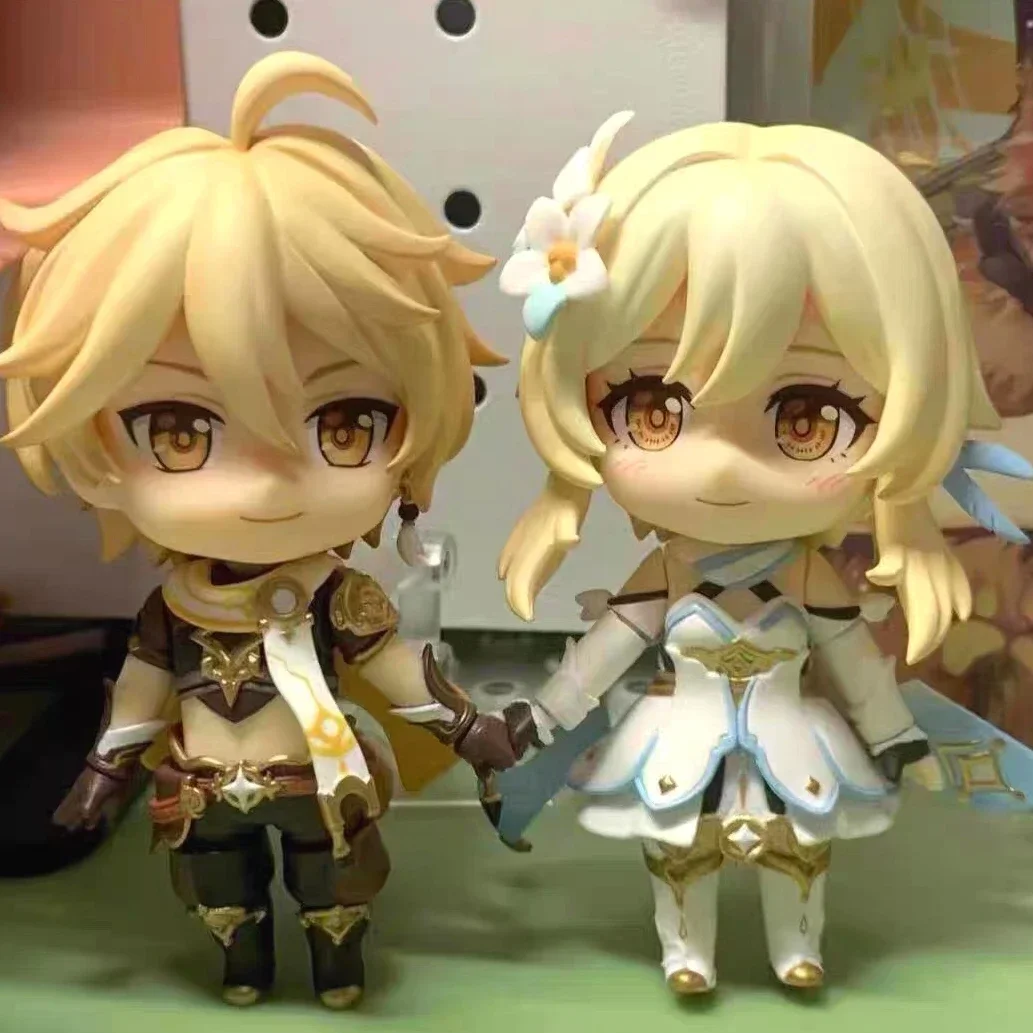 Bom sorriso nendoroid genshin impacto gsc viajante éter lumine venti anime figura brinquedos ornamentos de mesa figura presente colecionável