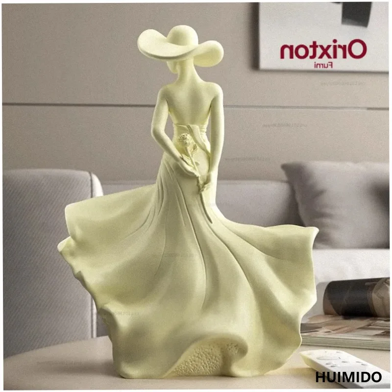 Cream Style Figure Art Ornaments High End Sculptures Home Decor Accessories