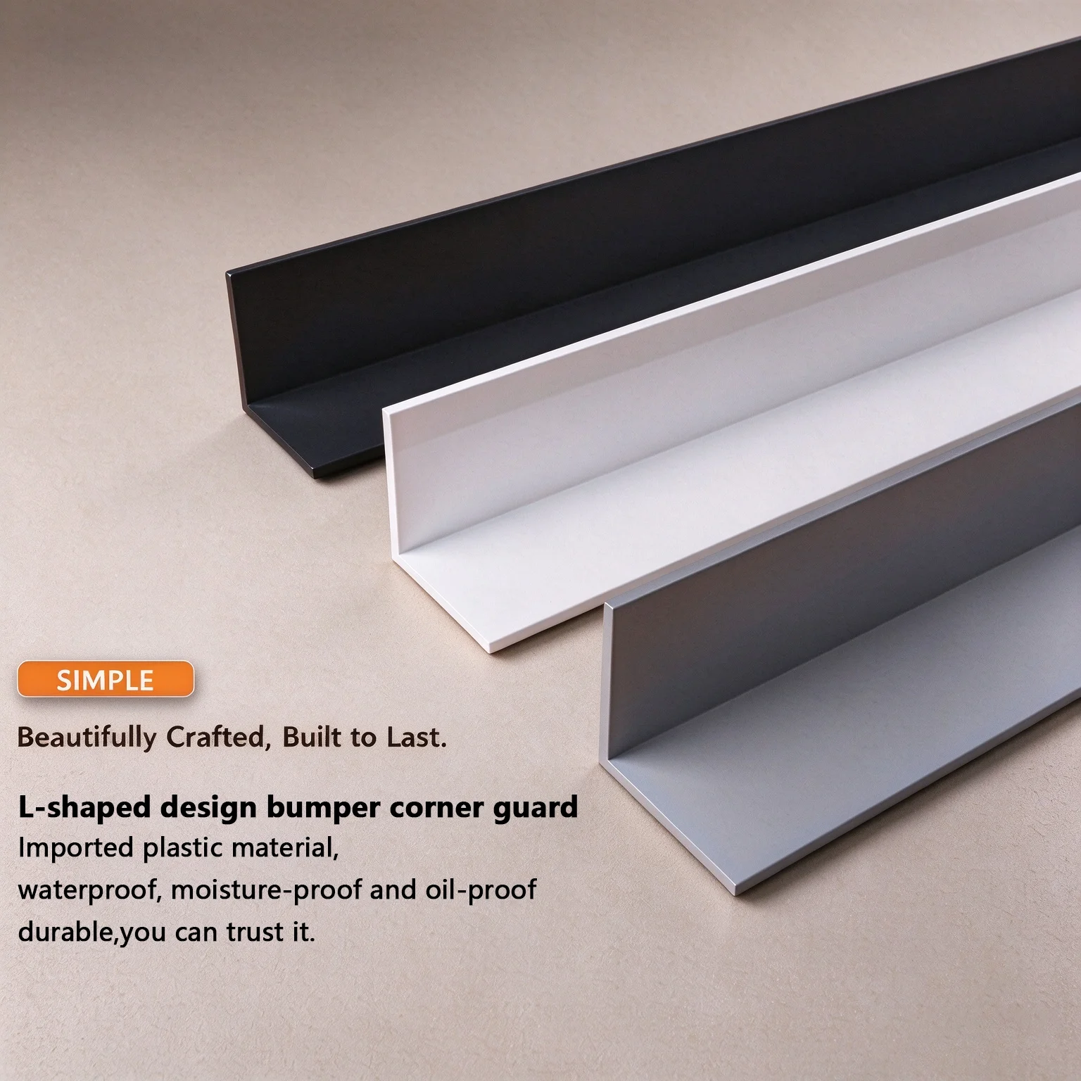 5-Meter Long PVC Wall Corner Protection Strip, Solid Color Self-Adhesive, Suitable For Protecting Wall Corners And Furniture.