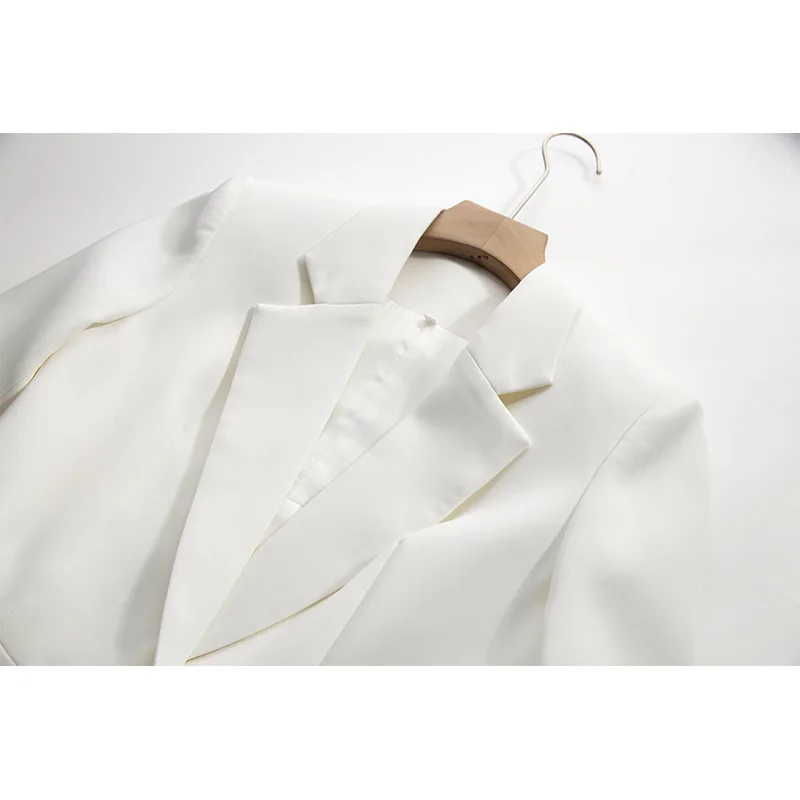 Hollow Out Waist White Coat for Women, Tie up Backless Suit, long Sleeve Casual, INS Fenggao Street Spring and Autumn New Style