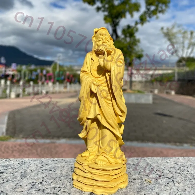 

Hand-Carved Boxwood Zen Bodhidharma Statue - 5.1" Wood Carving Tea Pet Ornament Home Decor, Collectible Figurine