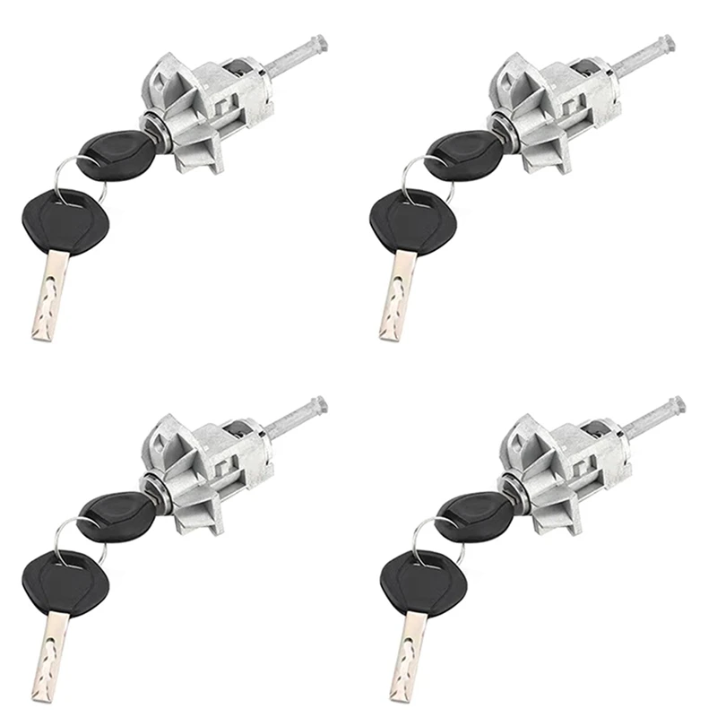 4X Suitable For 2001-2006 BMW E46 3 Series Door Lock Cylinder Assembly, With 2 Keys 51217019975 Left Front Door