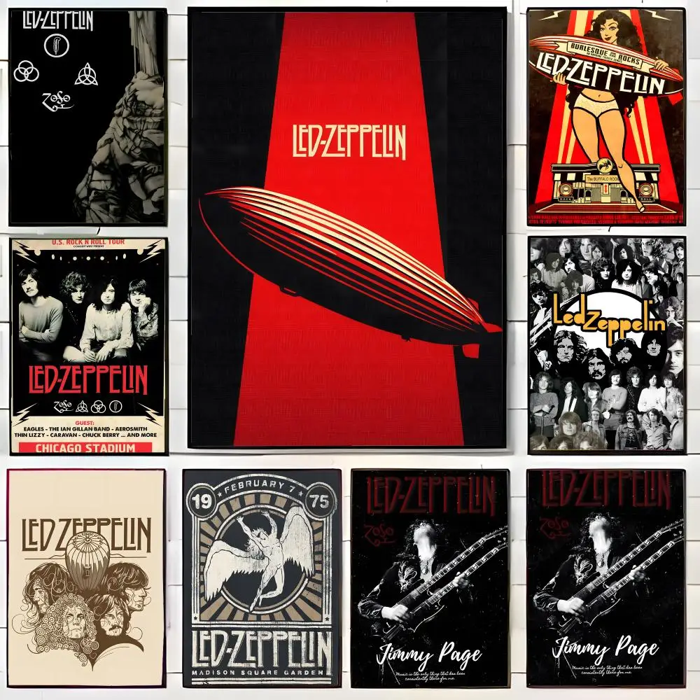 Banda l-led z-zeppelin cartaz lona arte da parede impressão cartaz decorativo mural decoração de casa presente sem moldura